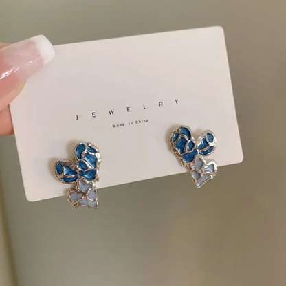 Azure Mosaic Butterfly Studs