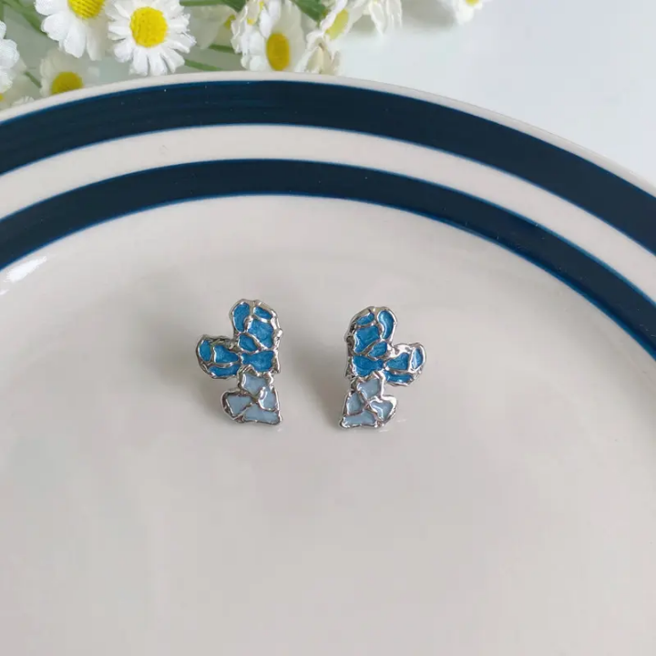 Azure Mosaic Butterfly Studs