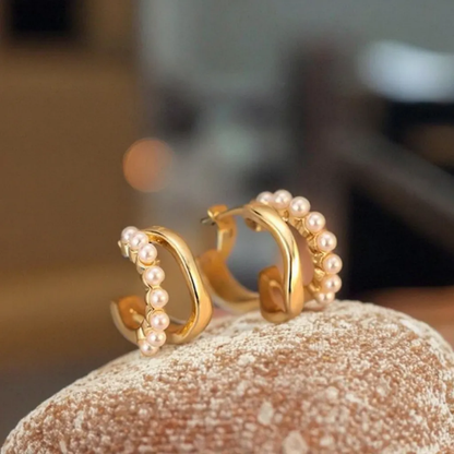 Pearl Cascade Sculpted Hoops