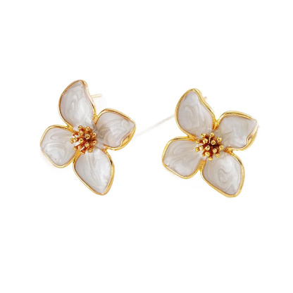 Ivory Petal Bloom Studs