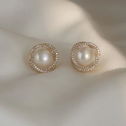 Eternal Glow Pearl Halo Studs
