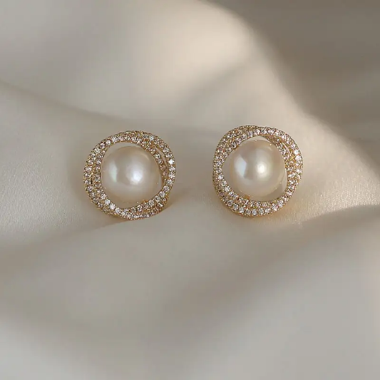 Eternal Glow Pearl Halo Studs