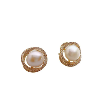 Eternal Glow Pearl Halo Studs