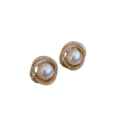 Eternal Glow Pearl Halo Studs