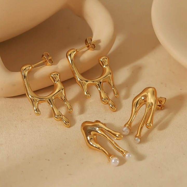 Liquid Aurora Drop Hoops