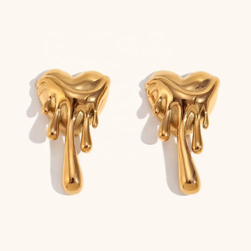 Molten Drip Gold Studs