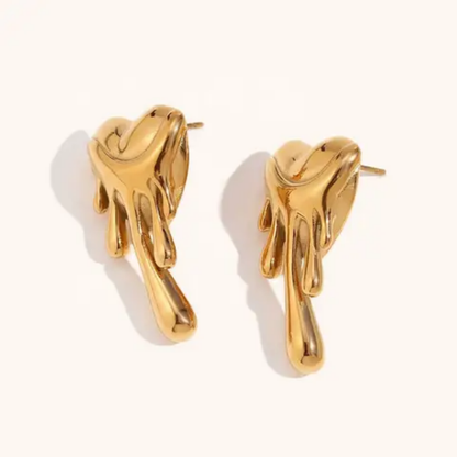 Molten Drip Gold Studs