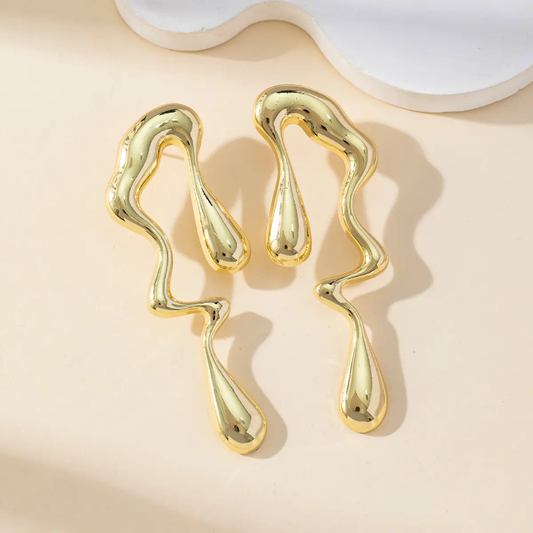 Liquid Gold Wave Earrings