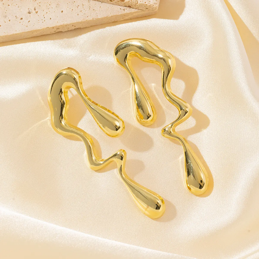 Liquid Gold Wave Earrings