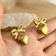Golden Bow Charm Heart Earrings