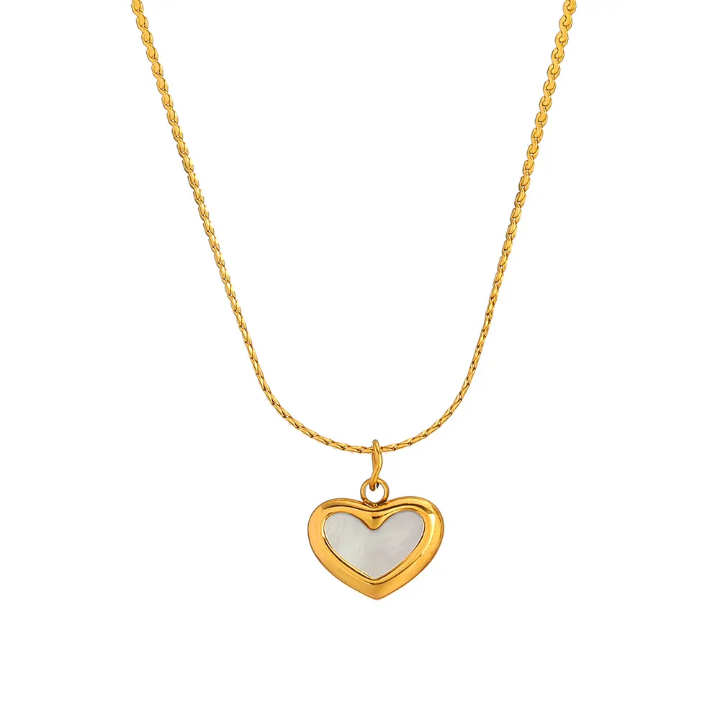 Luxe Mother-of-Pearl Heart Necklace