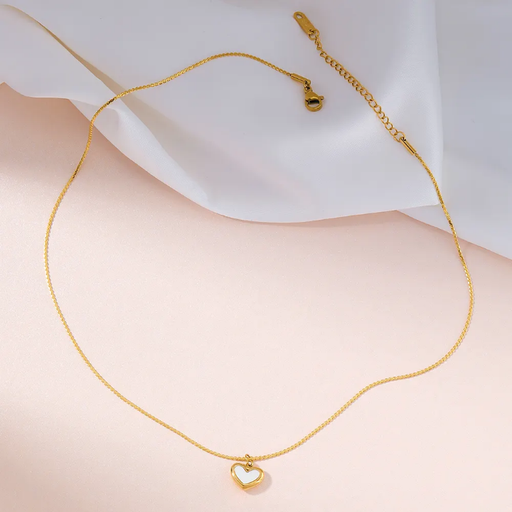 Luxe Mother-of-Pearl Heart Necklace