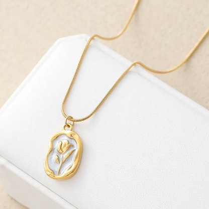 Golden Blossom Emblem Necklace