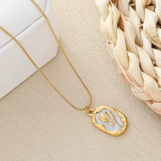 Golden Blossom Emblem Necklace