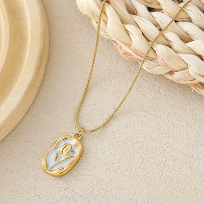 Golden Blossom Emblem Necklace