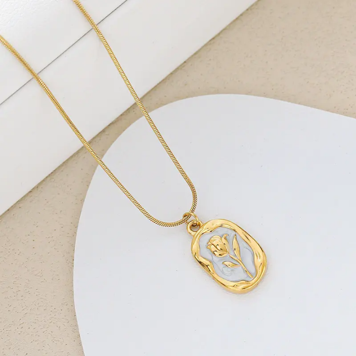 Golden Blossom Emblem Necklace