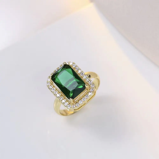 Emerald Royale Halo Ring
