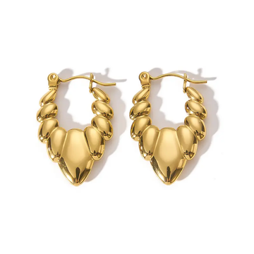 Auric Ripple Sculpted Hoop Earrings