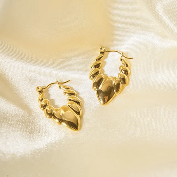 Auric Ripple Sculpted Hoop Earrings