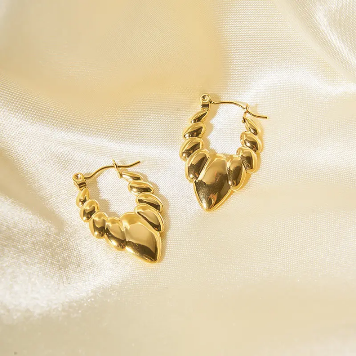 Auric Ripple Sculpted Hoop Earrings