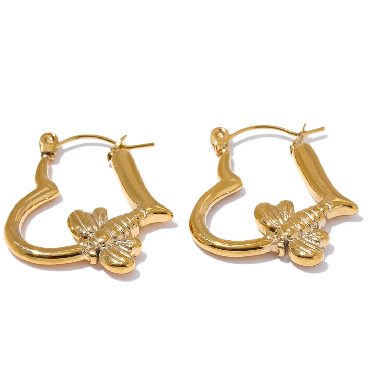 Honey Luxe Bee Hoop Earrings