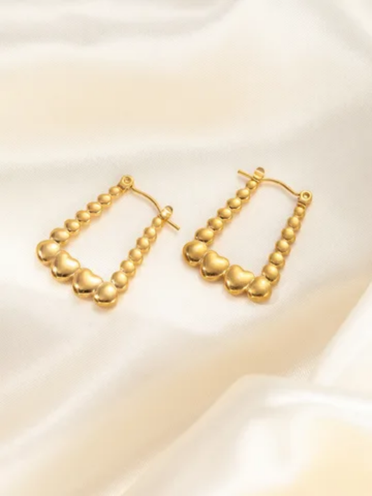 Amoura Beaded Heart Hoop Earrings