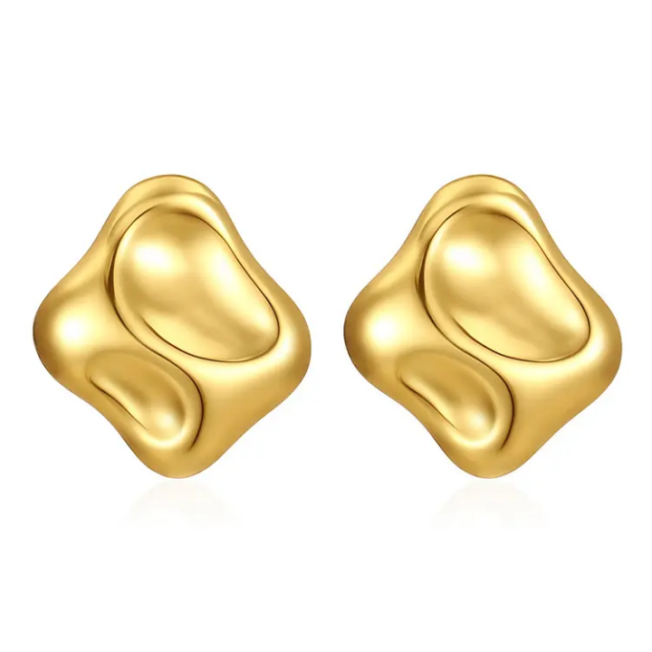 Molten Aura Sculpted Gold Studs