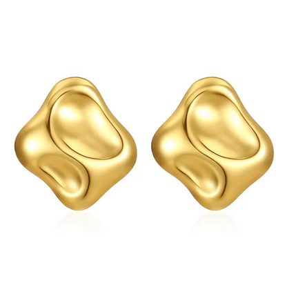 Molten Aura Sculpted Gold Studs