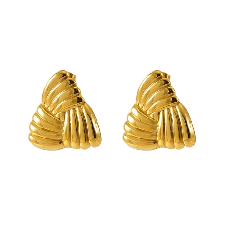 Aurelia Folded Fan Statement Studs