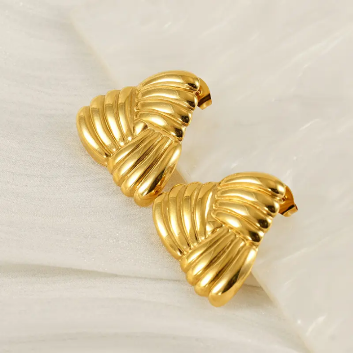 Aurelia Folded Fan Statement Studs