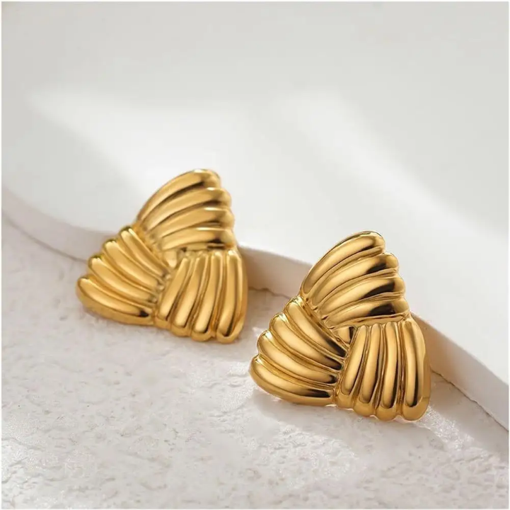 Aurelia Folded Fan Statement Studs