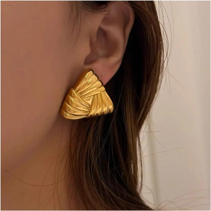 Aurelia Folded Fan Statement Studs