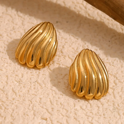 Gilded Shell Crest Studs