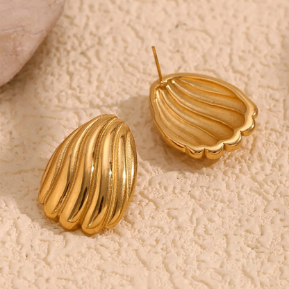 Gilded Shell Crest Studs