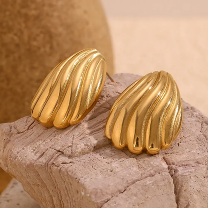 Gilded Shell Crest Studs