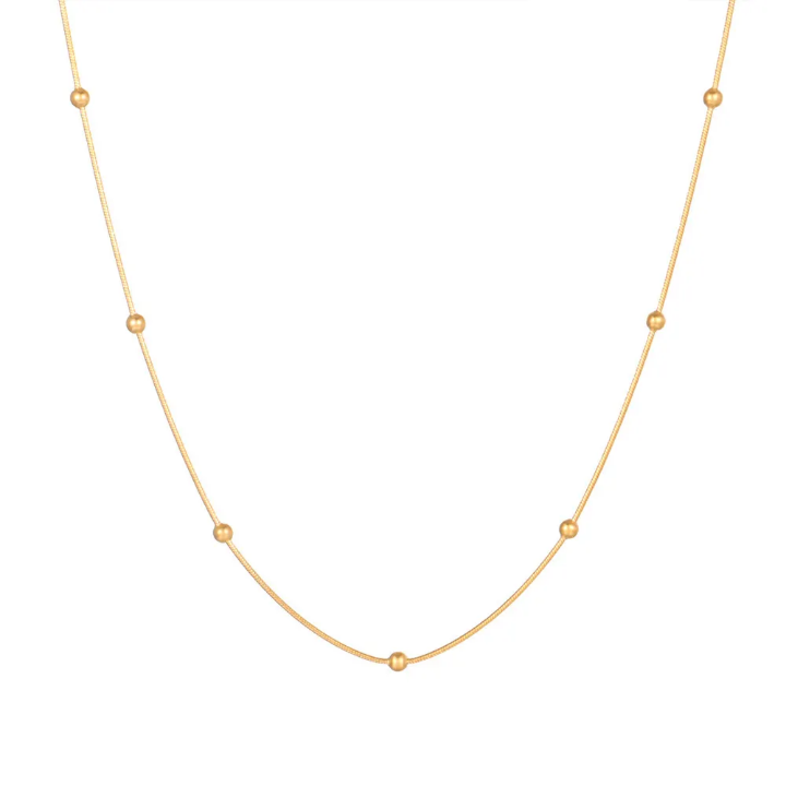 Golden Minimal Beadline Necklace