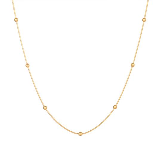 Golden Minimal Beadline Necklace