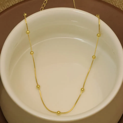 Golden Minimal Beadline Necklace