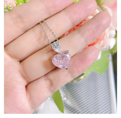 Blush Heart Duo Pendant Necklace