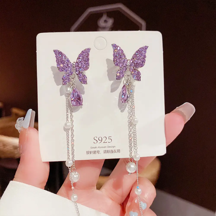 Amethyst Flutter Drop Earrings