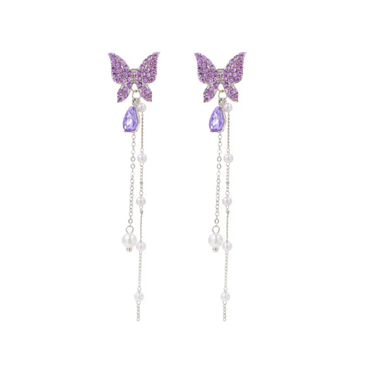 Amethyst Flutter Drop Earrings