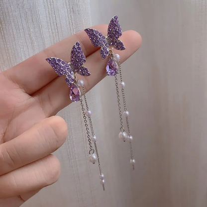 Amethyst Flutter Drop Earrings