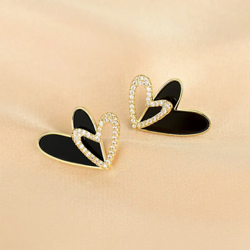 Noir Heart Duo Earrings