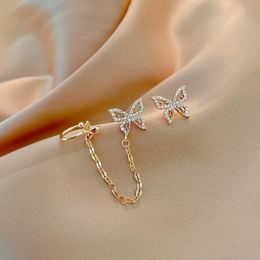 Celestial Butterfly Chain Earrings