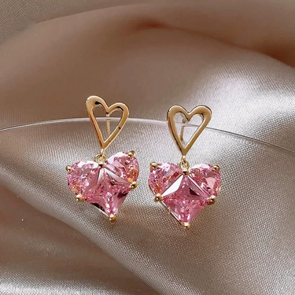 Rosé Heart Crystal Drops