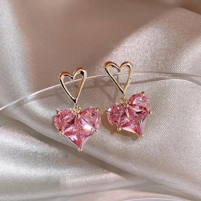 Rosé Heart Crystal Drops