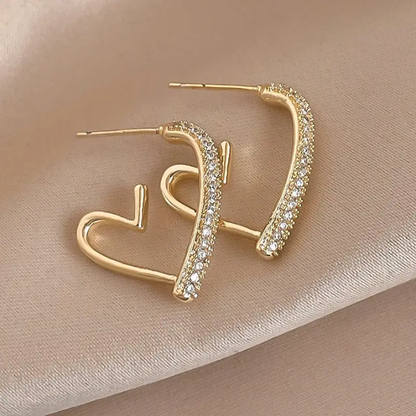 Gilded Curve Sparkle Earrings
