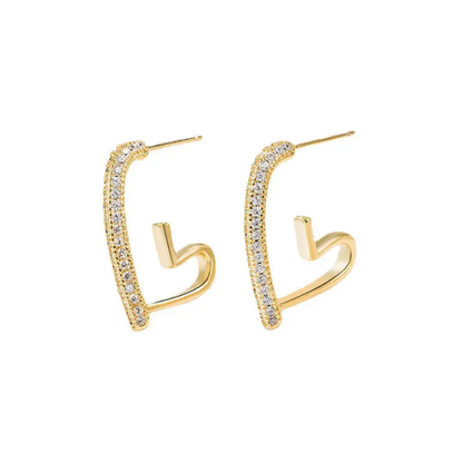 Gilded Curve Sparkle Earrings