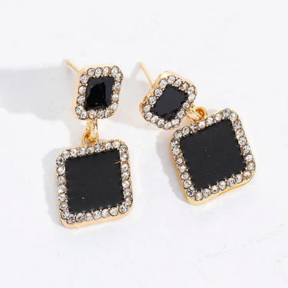 Midnight Luxe Crystal-Edged Drop Earrings