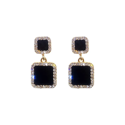 Midnight Luxe Crystal-Edged Drop Earrings